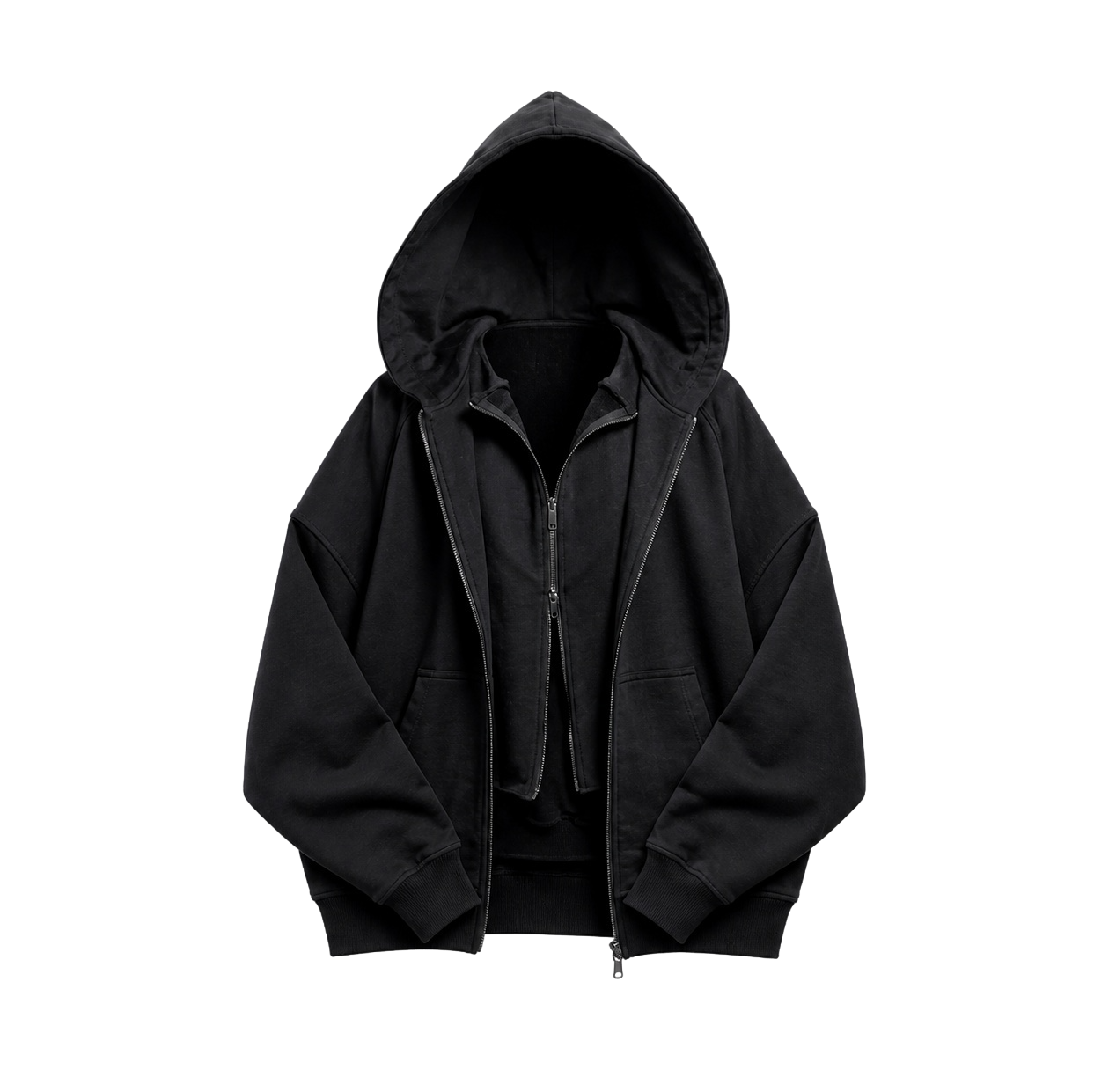 ZIP-HOODIE "REFORM" /cycle 2 BLACK